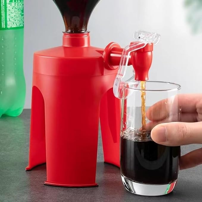 Hand Pressure Carbonated Beverage Dispenser, Soda Dispenser Hand Pressure Coke Drinking, 2 Liter Soda Dispenser- Plastic Drink Dispenser Stand (1 PCS)