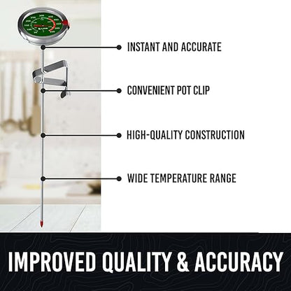 CRAFT911 Candy Thermometer with Pot Clip - Deep Fry Oil Thermometer for Frying and Candle Making (Green) - Image 2