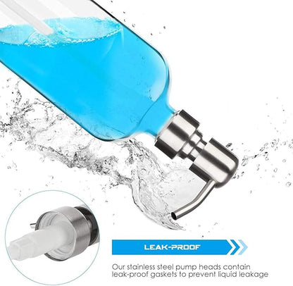 ARKTEK Refillable Soap Dispenser (2 Units) - 17 Oz Clear Glass Bottle with Rust Proof Pump for Hand and Dish Soap, Kitchen Bathroom Countertop - Image 3