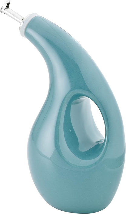 Rachael Ray 48467 Ceramic EVOO Oil and Vinegar Dispensing Bottle with Spout, 24 Ounce - Agave Blue - Image 7