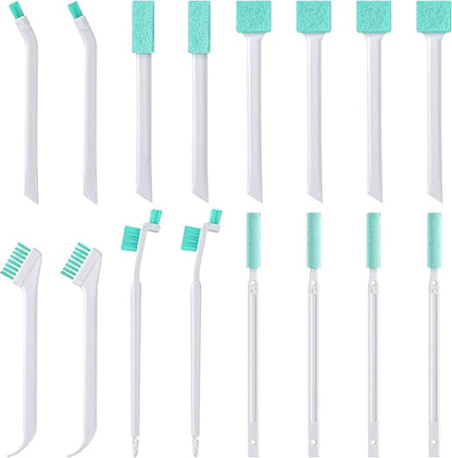 Lumkew Small Cleaning Brushes for Small Spaces, Tiny Household Cleaning Supplies Tools, Mini Crevice Cleaning Brush Scrub Narrow Corner Nook Track Grooves Bathroom Kitchen Home Detailing, 16 Pcs