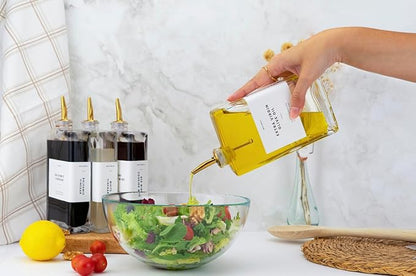 Molimoli Olive Oil Dispenser Bottle for Kitchen, Automatic Pourer, Glass Dispenser for Kitchen, Olive Oil Cruet, | Set of 4 - Gold - Image 5