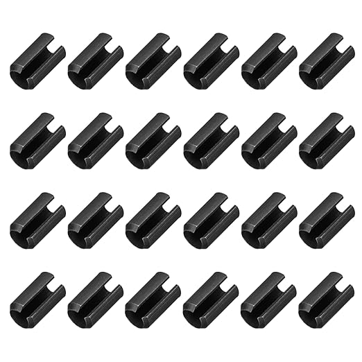 MECCANIXITY 25Pcs Slotted Split Roll Pins 1/2 Inch(12mm) Dia. 3/5 Inch(16mm) Length 65Mn Steel Spring Tension Expansion Dowels for Secure Fastening, Black