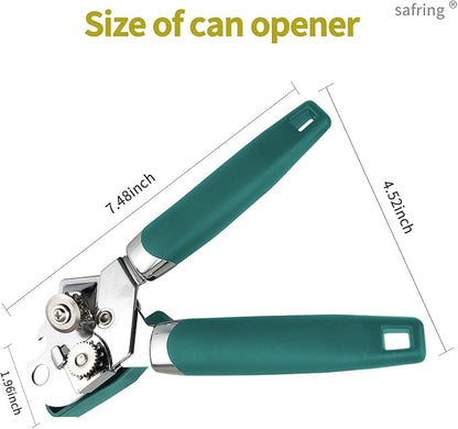 Safring Can Opener Manual, Handheld Strong Heavy Duty Stainless Steel Can Opener, Comfortable Handle, Sharp Blade Smooth Edge, Can Openers with Multifunctional Bottle Opener, Aqua Sky - Image 2