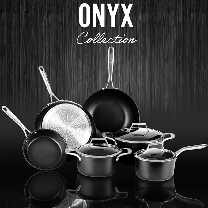 TECHEF - Onyx Collection - 5-quart Soup Pot with Glass Lid, coated with New Teflon Platinum Non-Stick Coating (PFOA Free) (5-quart)