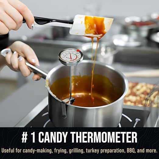 CRAFT911 Candy Thermometer with Pot Clip - Deep Fry Oil Thermometer for Frying and Candle Making (Blue) - Image 3