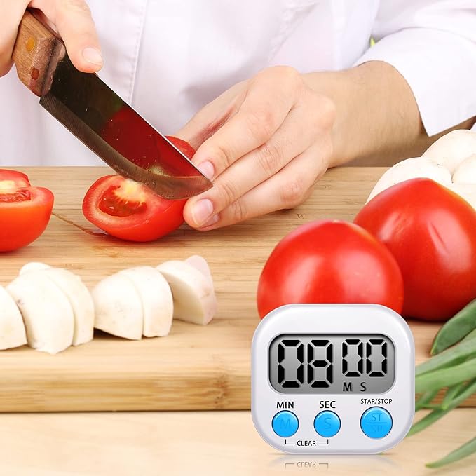 Flutesan 6 Pack Digital Kitchen Timer First Day of School Back to School for Cooking with 6 Pcs Lanyard Magnetic Back and On/Off Switch Second Minute Count up Countdown - Image 5