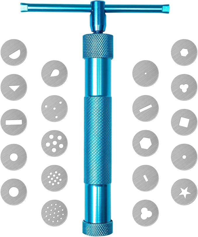 Polymer Clay tools, Clay Extruder, Sugar Paste Extruder, Cake Fondant Tool Set for Decorating, Ceramics & Pottery Clay Extruders Mixers & Presses (Blue)
