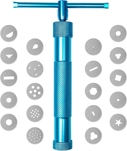 Polymer Clay tools, Clay Extruder, Sugar Paste Extruder, Cake Fondant Tool Set for Decorating, Ceramics & Pottery Clay Extruders Mixers & Presses (Blue)