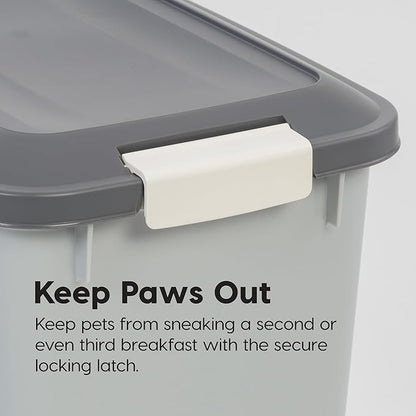 IRIS USA Dog Food Storage Container 54 lbs, 2-Pack with Wheels, Airtight Lid, 2-Cup Scoop, Double Pet Food Storage, Built in Scoop Storage in Lid, Versatile Pet Food Bin, Portable, Gray/Dark Gray - Image 7