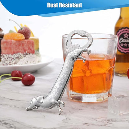 Dachshund Dog Bottle Opener Beer Opener, Dachshund Gifts Sausage Dog Gifts Funny Novelty Cute Wiener Dog Doxie Gifts, Silver