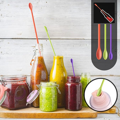 HOTEC BPA Free Heat Resistant Silicone Spatula Set Kitchen Utensils for Baking Cooking Mixing Non Stick Cookware Food Grade Dishwasher Safe (Multi-Color) Set of 9 - Image 5