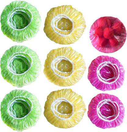 Mwellewm Plastic Bowl Covers Elastic Reusable Food Storage Stretch Saran Wrap Shower Caps Fresh Keeping Bags Bowl Covers for Bread Proofing Alternative to Foil for Family Outdoor Picnic 3 Size(120) - Image 9