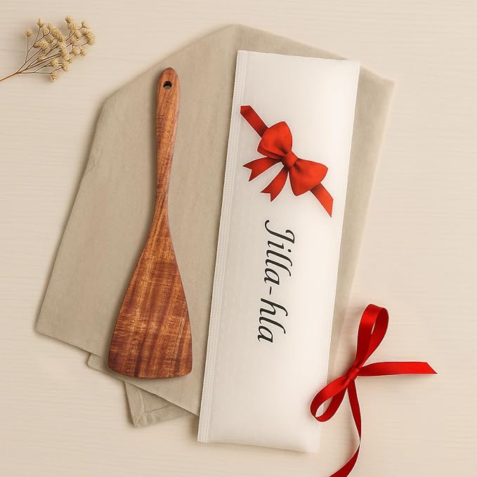 Jilla-hla Wooden Spatula Nonstick Turner Acacia Wood, Long Handle Flat Frying Spatulas Handmade for Kitchen Gifts, Ideal Cookware Utensils for Cooking Eggs, Fish, Pancakes - Image 7