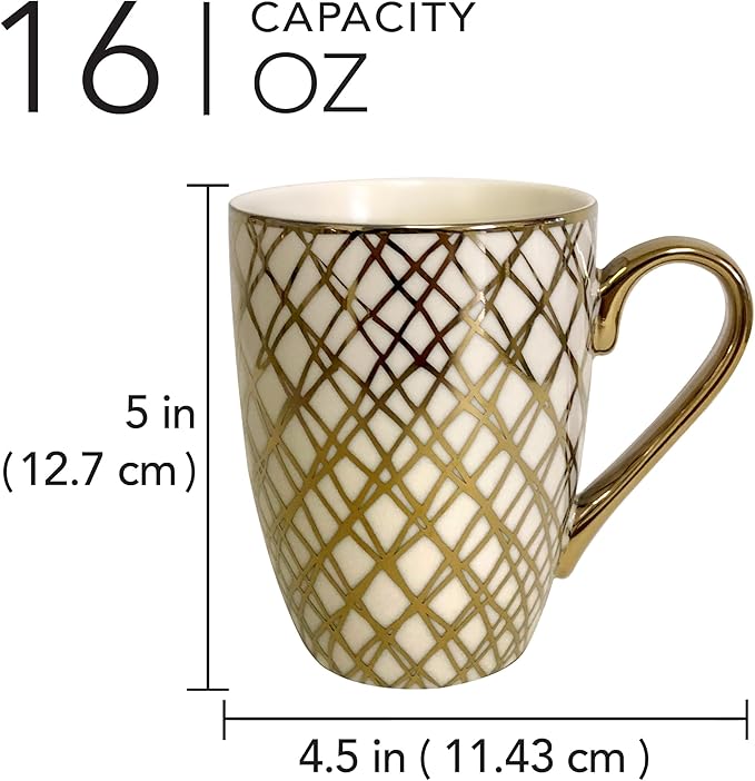 Matrix Gold Porcelain Coffee & Tea Mug Set – Premium Fine Porcelain with Elegant Gold-Plated Finish, Luxury Drinkware for Everyday Dining, Entertaining & Special Occasions - Image 7