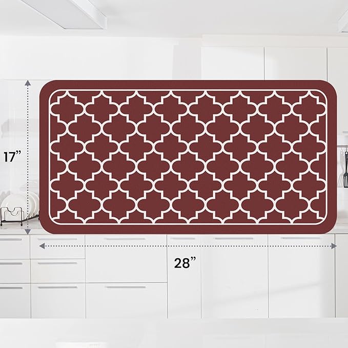WISELIFE Dish Drying Mat Super Absorbent Drying Mat Large Dish Drying Mats for Kitchen Counter Easy Clean Dish Mat Kitchen Drying Mat18"x 28" Stylish Red - Image 3