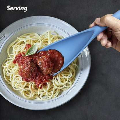Cooking Spoon for Nonstick Cookwares, VOVOLY Silicone Spoon for Mixing, Scoop, and Scrape,Seamless Design, 12.6'', 2 Pack, Starry Blue - Image 7