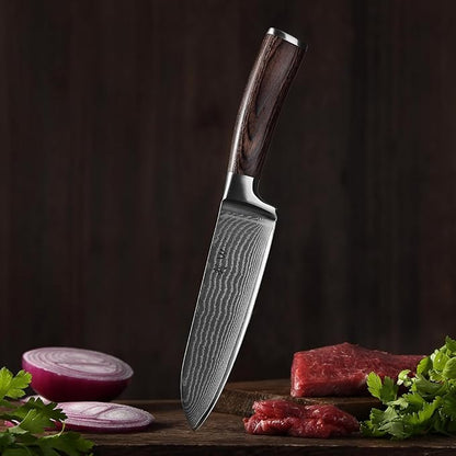Wakoli EDIB 4-Piece Damascus Knife Set – Professional Kitchen Knife Set, 67-Layer Genuine Damascus Steel, High Carbon Stainless Steel Core (VG10), Ergonomic Pakkawood Handles, In Elegant Gift Box