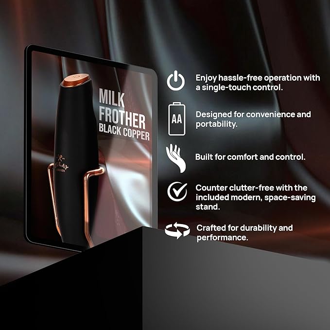 Zulay Kitchen Executive Series Luxury Gift Milk Frother with 4 Duracell Batteries – Handheld Electric Foam Maker for Coffee, Lattes & Hot Chocolate – Deluxe Finish, Ultimate Gift for Coffee Lovers - Image 3