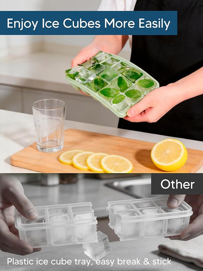 4 Pack Silicone Ice Cube Trays with Lid, Easy Release Ice Cube Trays for Freezer, Reusable and Stackable Silicone Ice Molds, Covered Ice Cube Trays for Cocktails, Whiskey, Coffee - Image 5