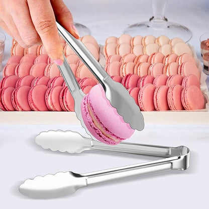 8 Pack Serving Tongs XEVOM Kitchen Tongs,Buffet Tongs, Stainless Steel Food Tong Serving Tong,small tongs (9inch) - Image 7