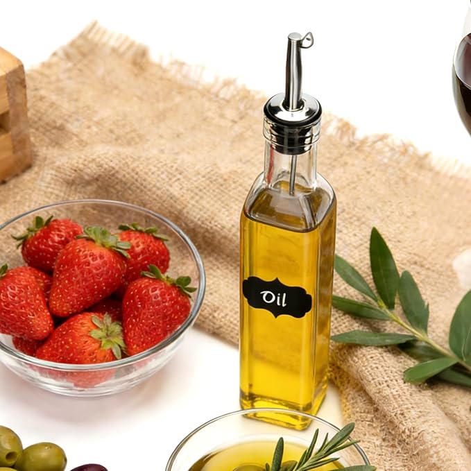 Salzesfalls 8oz Olive Oil Dispenser Bottle,Oil Dispenser for Kitchen,8 Pack olive oil dispenser with Stainless Steel Pourer Spouts,Vinegar Cruet Bottle with Pourers - Image 6