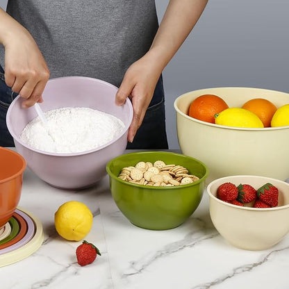 Greentainer Plastic Mixing Bowls with Lids Set for Kitchen, 5 Set Nesting Bowls for Mixing, Baking, Prepping, Cooking and Serving Food, Mixing Bowls Dishwasher, Microwave Safe - Image 8