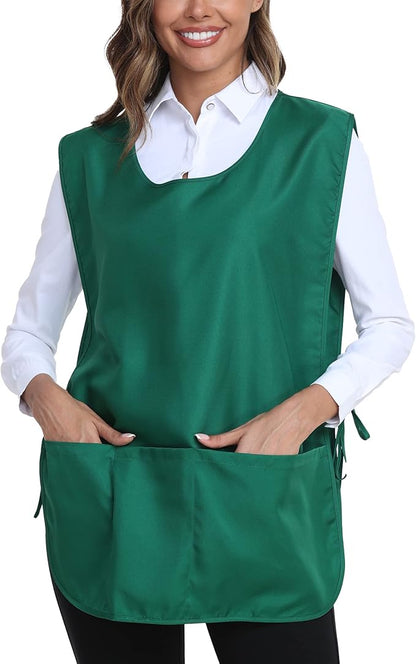 Xeoxarel Unisex Cobbler Apron with 3 Pockets, Smock Vest Apron, Suitable for Cooking，Kitchen，Garden，Hairstylist，Cleaning，Art