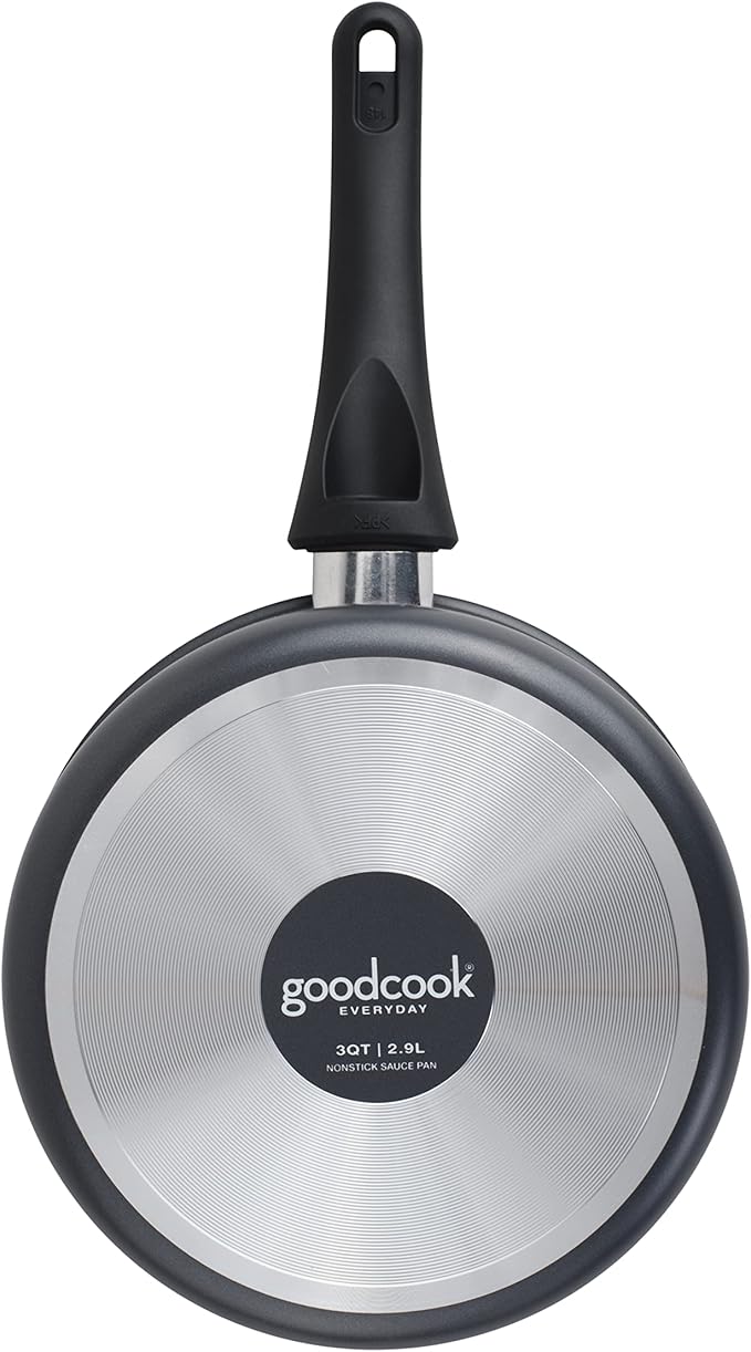 GoodCook Everyday Sauce Pan with Lid, 3 Quart, Black - Image 5
