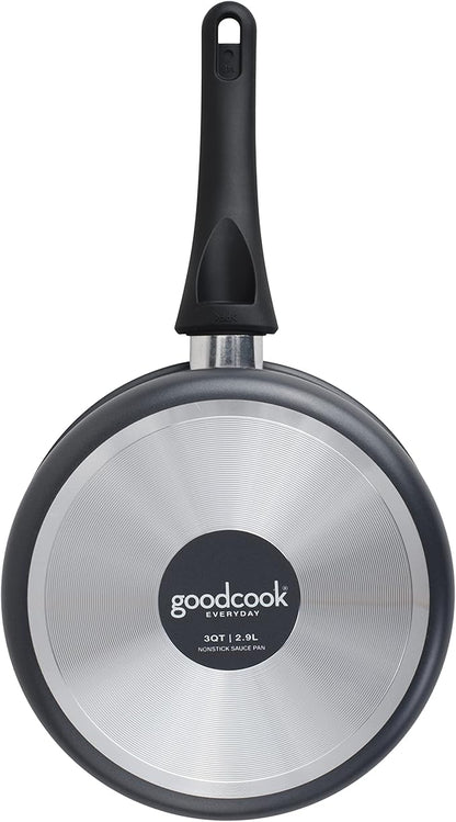 GoodCook Everyday Sauce Pan with Lid, 3 Quart, Black - Image 5