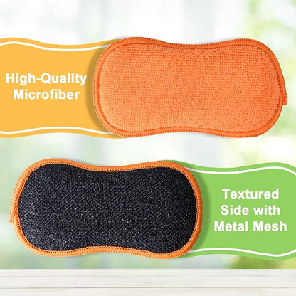 GLIMGLINT 12Pack Dish Sponges Kitchen, Non-Scratch Microfiber Sponges for Cleaning, Reusable Dish Sponge for Dishes, Pots and Pans (Multicolor) - Image 2