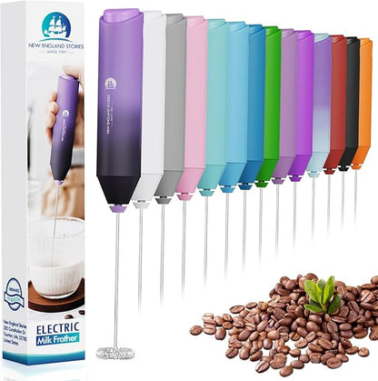 Powerful Milk Frother Handheld Foam Maker, Mini Whisk Drink Mixer for Coffee, Cappuccino, Latte, Matcha, Hot Chocolate, No Stand, Galaxy by NewEnglandStories