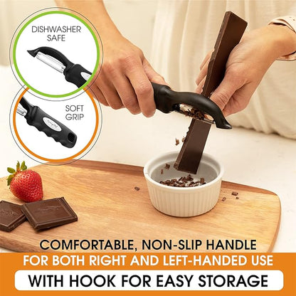 Spring Chef Premium Swivel Vegetable Peeler, Soft Grip Handle and Ultra Sharp Stainless Steel Blades - Perfect Kitchen Peeler For Veggie, Fruit, Potato, Carrot, Apple - Black - Image 5