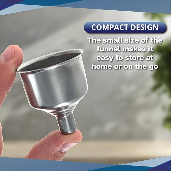 SE Stainless Steel Funnel for Flasks Bottles and Mini Bottles, Small Steel Drink Funnel for Filling Drinking Liquor Flask, Transferring Oil, Juice, Milk -HQ93 - Image 5