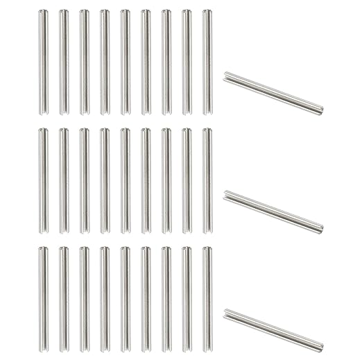 PATIKIL Slotted Spring Pin, 50 Pcs 1/8" x 1-3/8" (3.2mm x 35mm) 304 Stainless Steel Split Roll Pins Spring Dowel for Home Improvement Automotive Machine Repair, Silver