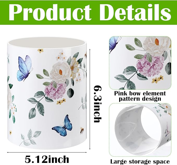 WILLBOND Butterfly Spring Kitchen Decor Acrylic Butterfly Kitchen Utensil Holder Crock Spoon Organizer for Countertop Table Decor Coffee Spoon Holder Jar for Cooking Tools