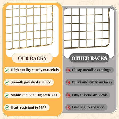 Cooling Racks for Cooking and Baking - 2 PCS 10" x 15" Grid Wire Baking Rack for Oven Cooking, Baking, Grilling, Roasting - Dishwasher Safe Bacon Rack - Fits Jelly Roll Cookie Sheet Pan - Image 7