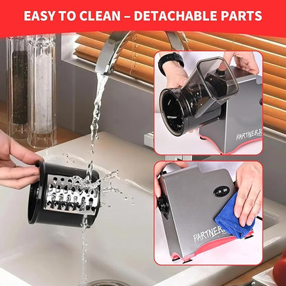 Electric Cheese Grater, 250W Electric Professional Salad Maker & Vegetable Slicer Shredder, 7-in-1 Electric Food Graters Machine with Widened Feeding Port for Block Cheese, Vegetables & Fruits - Image 7