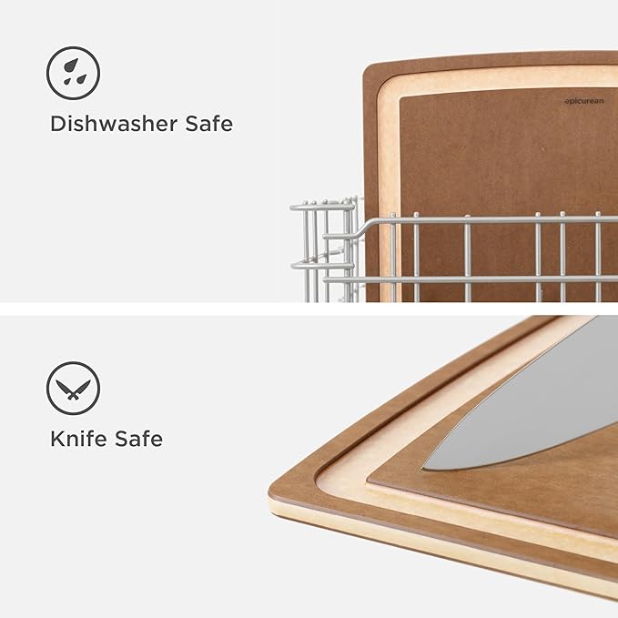 Epicurean Gourmet Series Cutting Board with Juice Groove, 14.5-Inch by 11.25-Inch, Nutmeg/Natural - Image 3