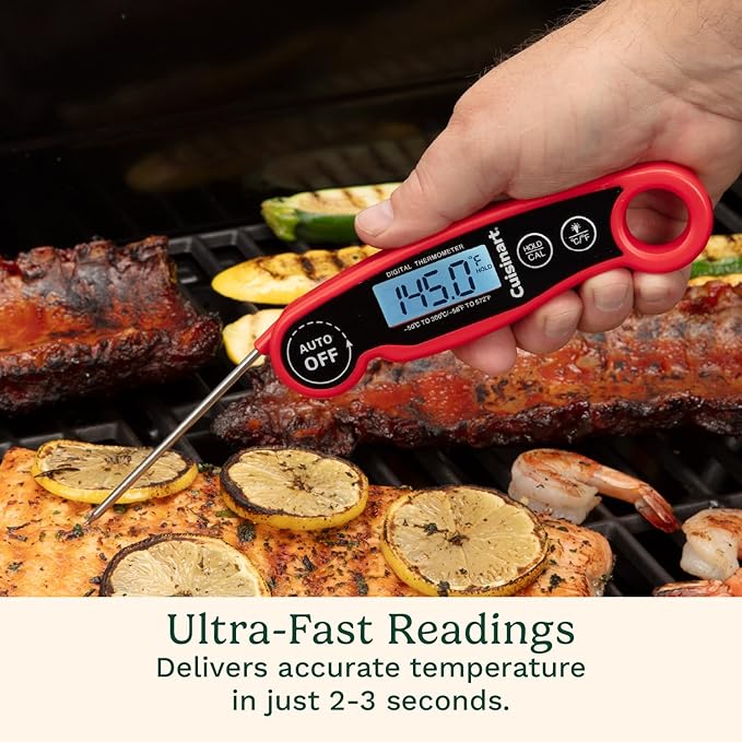 Cuisinart LCD Digital Instant Read Thermometer, Water Resistant Meat Thermometer for Home & Grill, Digital Grill Thermometer with Calibration & Backlight, Home Gadget, BBQ, Smoker, Oil Fry & Candy - Image 4