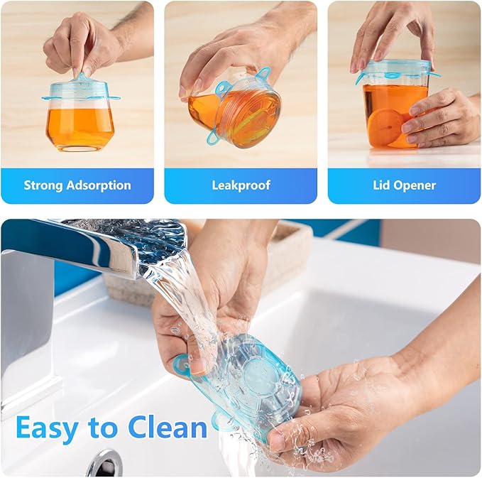 Small Silicone Stretch Lids, 12PCS 2.6"/6.5cm Zero Waste Reusable Silicon Container Lids Covers for Jars Bowls Cups Bottles Cans (12PCS, Small)