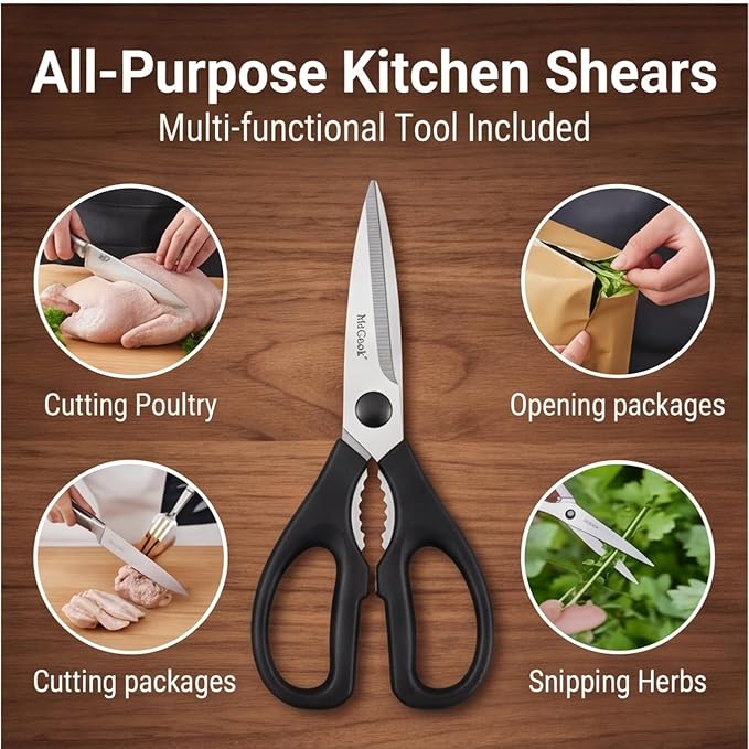 McCook® Knife Sets, German Stainless Steel Knife Block Sets with Built-in Sharpener - Image 8