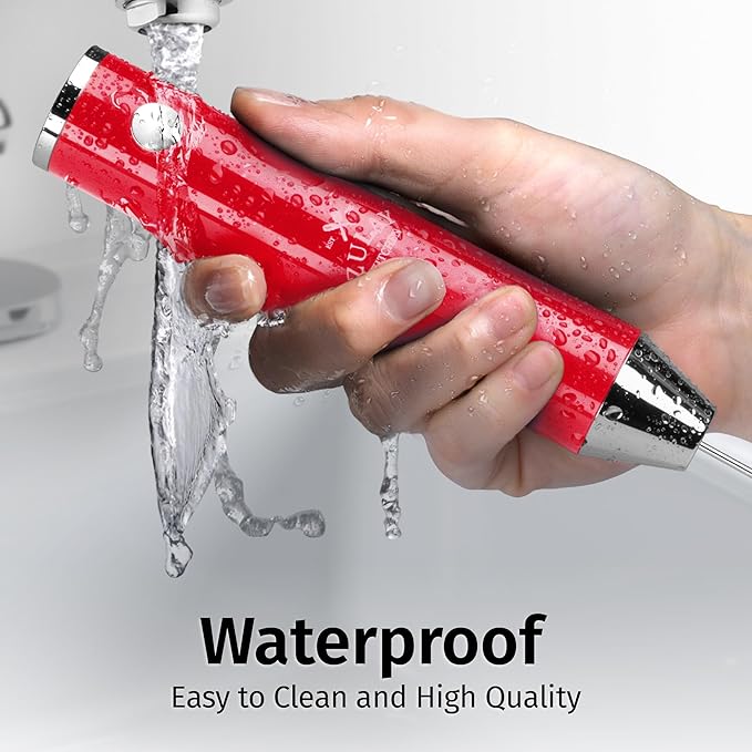 Zulay Kitchen Rechargeable Milk Frother Handheld Lux - Powerful 2-Speed Motor, Waterproof, 2000mAh Battery - Drink Mixer for Latte, Cappuccino, Matcha & Protein Powder - Scarlet - Image 6