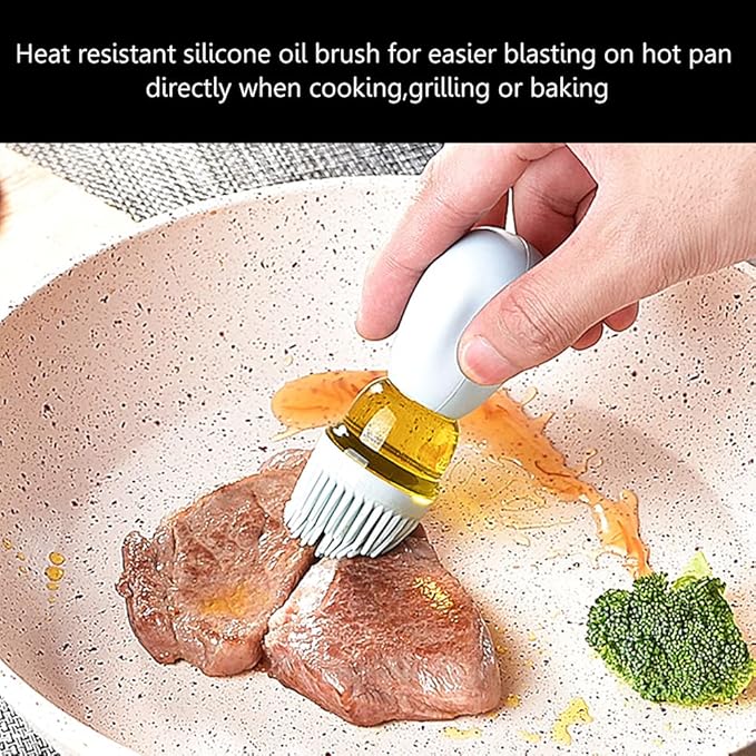TINMIX Oil Dispenser with Brush - Glass Olive Oil Dispenser for Kitchen, 2 IN 1 Oil Dispenser Bottle with Silicone Basting Brush for Cooking Vinegar Sauce BBQ Grill Frying, T-OB21, Green - Image 6
