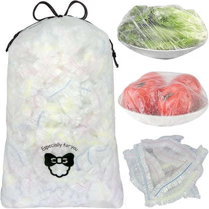 500pcs Plastic Bowl Covers Food Cover, Food Fresh Keeping Bags Elastic Reusable Plastic Stretch Elastic Food Storage Covers Kitchen Dining Plate Bread Proofing Universal Kitchen Wrap (Color-M) by Unknown
