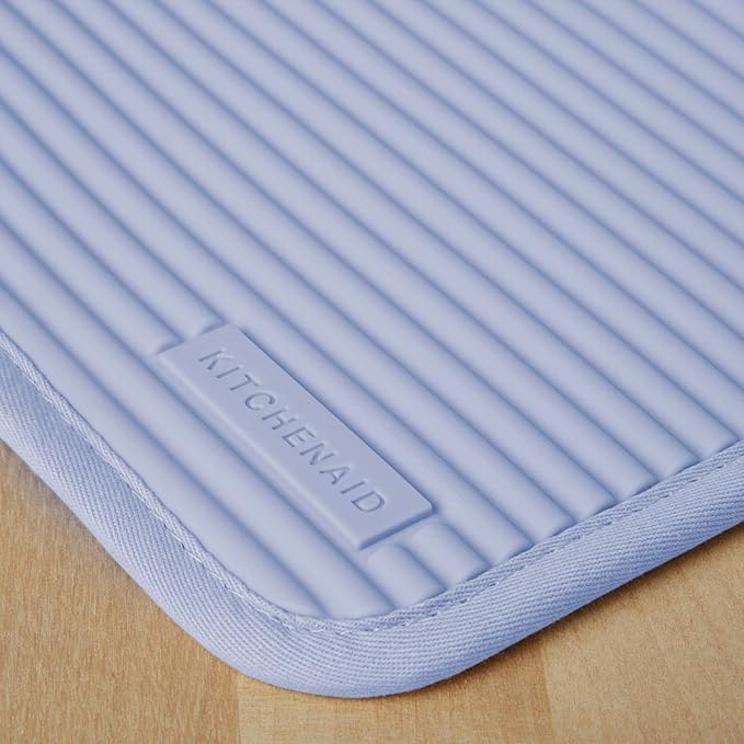 KitchenAid Ribbed Soft Silicone Pot Holder 2-Pack Set, Lavender Cream Purple, 7"x9" - Image 3