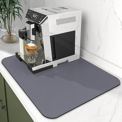 WISELIFE Dish Drying Mat Super Absorbent Drying Mat Large Dish Drying Mats for Kitchen Counter Easy Clean Dish Mat Kitchen Drying Mat15"x 18" Classic Grey - Image 2