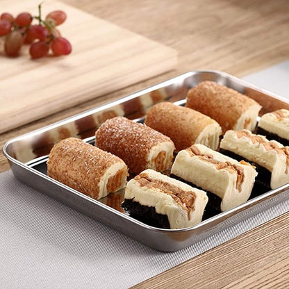 Baking Sheets 2 Pieces, Bastwe Stainless Steel Baking Pan Tray Cookie Sheet, Rectangle Size 9 X 7 X 1 inch, Healthy & Non Toxic, Rust Free & Mirror Finish, Easy Clean & Dishwasher Safe - Image 7