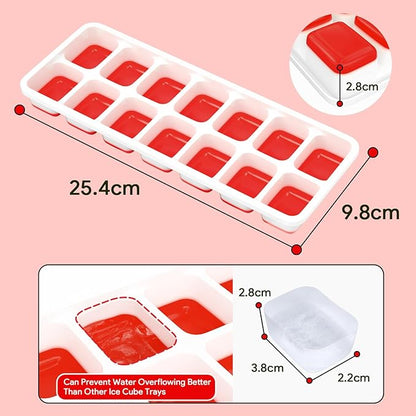 Ice Cube Trays 4 Pack, Airabc Silicone Ice Cube Trays with Removable Lid, Easy-Release Flexible 14-cube Ice Trays, LFGB Certified and BPA Free, Stackable Ice Trays with Covers for Cocktail, Freezer - Image 4