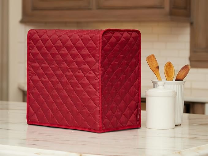 Covermates Keepsakes Stand Mixer Cover – Quilted Appliance Protector for Food Processors – Dust & Stain Resistant, Washable Slip‑On Design for Countertop Storage, Red